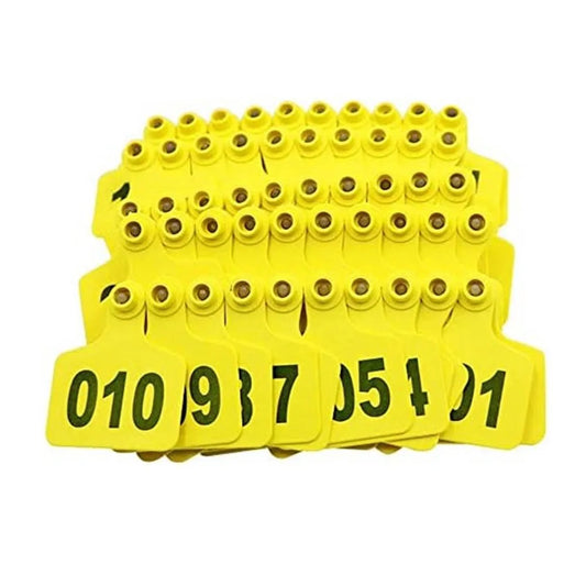100Pcs 001-100 Numbers Cow Ear Tag
