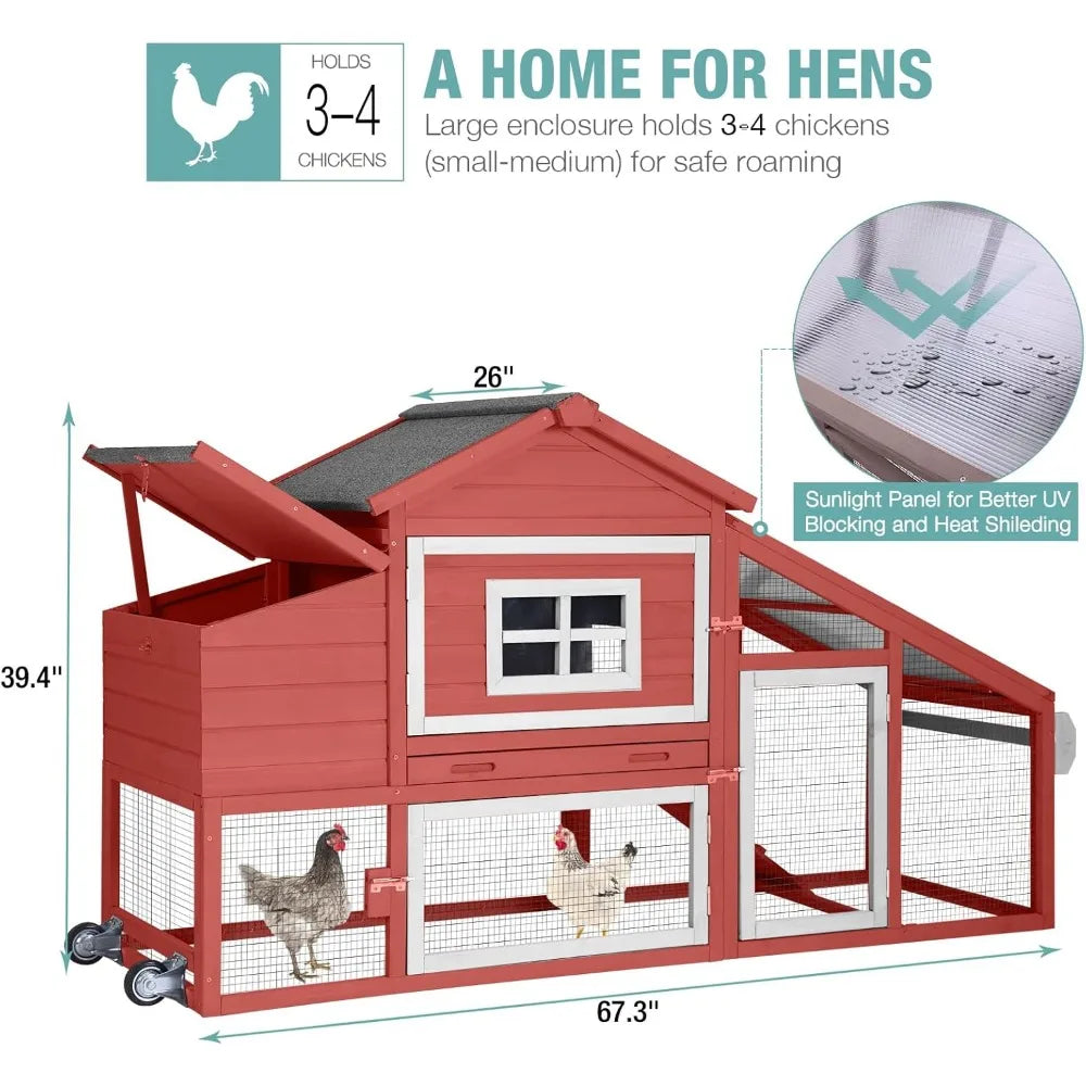 Mobile Chicken Coop with Wheels