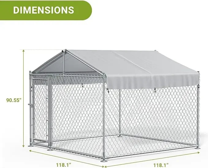 Large Outdoor Kennel with Fully Covered Roof