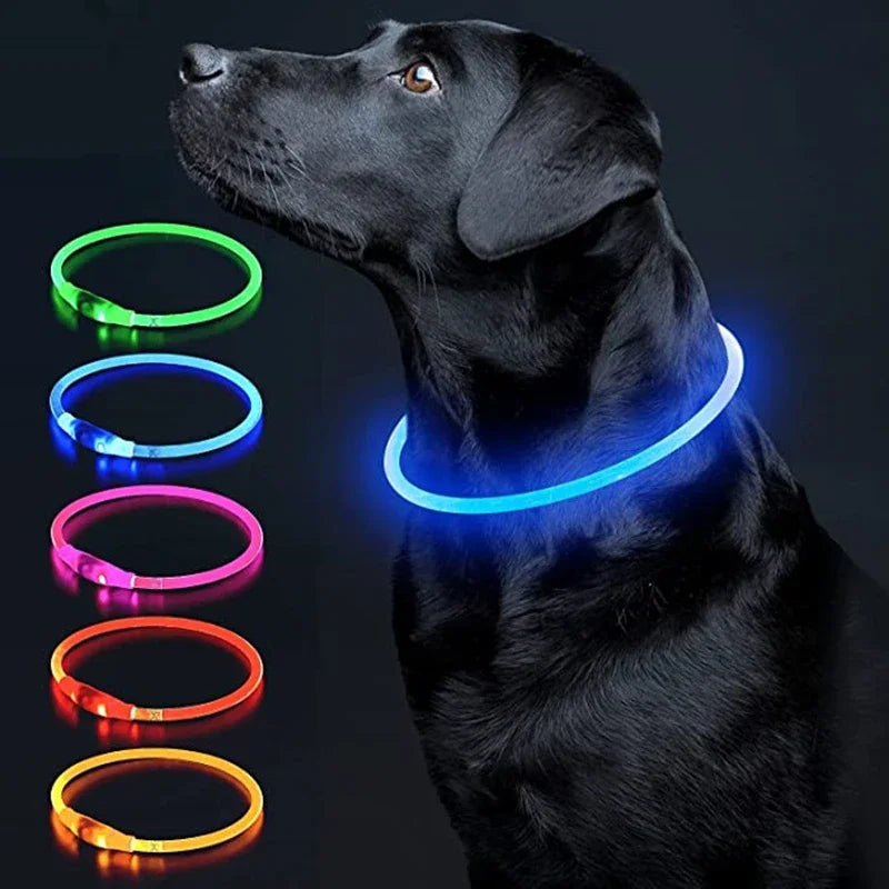 USB Charging Necklace Led Luminous Dog Collar Light