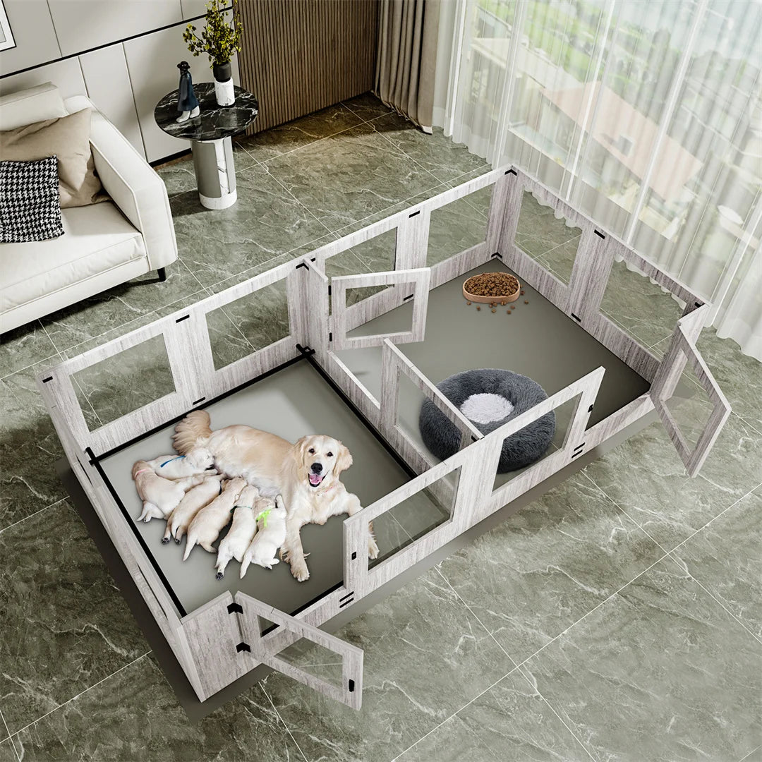 Tempered Glass Pet Whelping Box