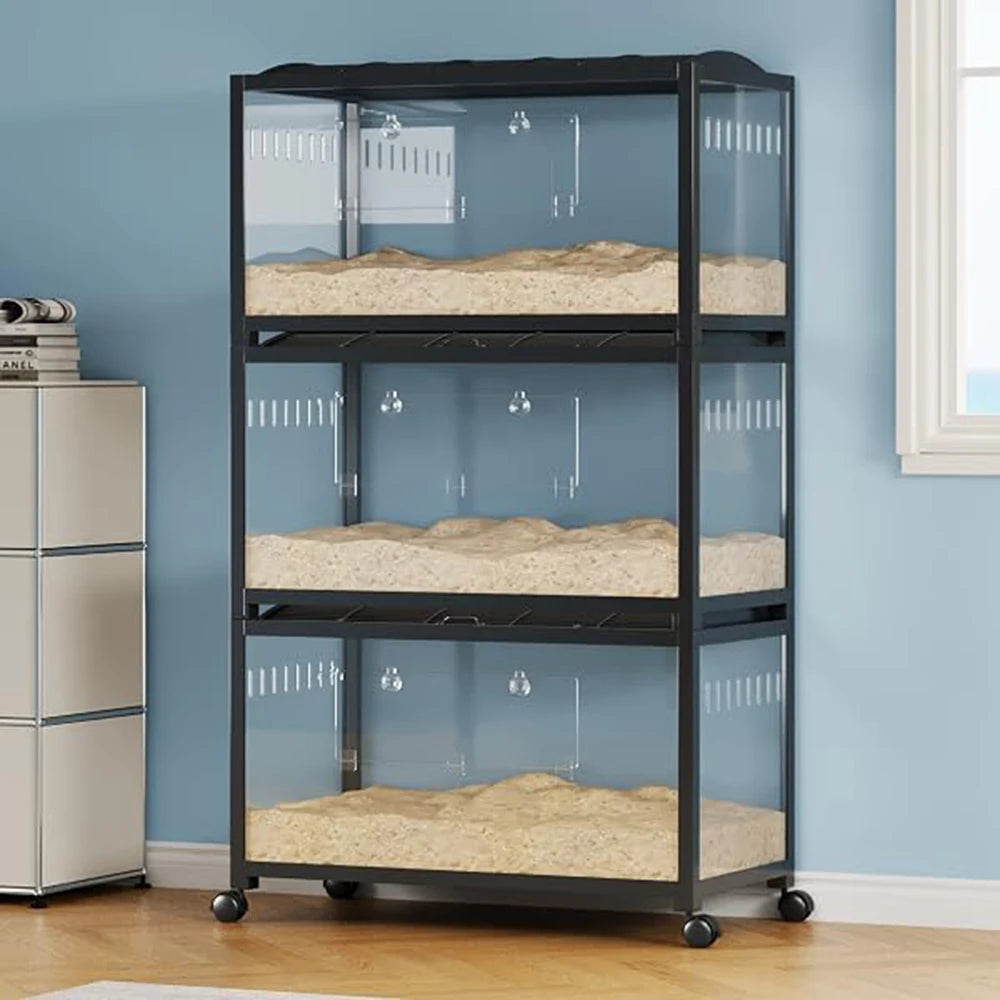 Large Plastic Metal Mouse Cage with Wheels