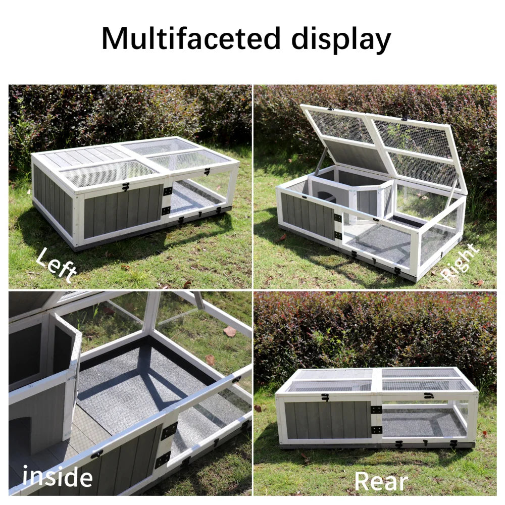 Wooden Turtle House Indoor, Small Animal Turtle Cage Outdoor