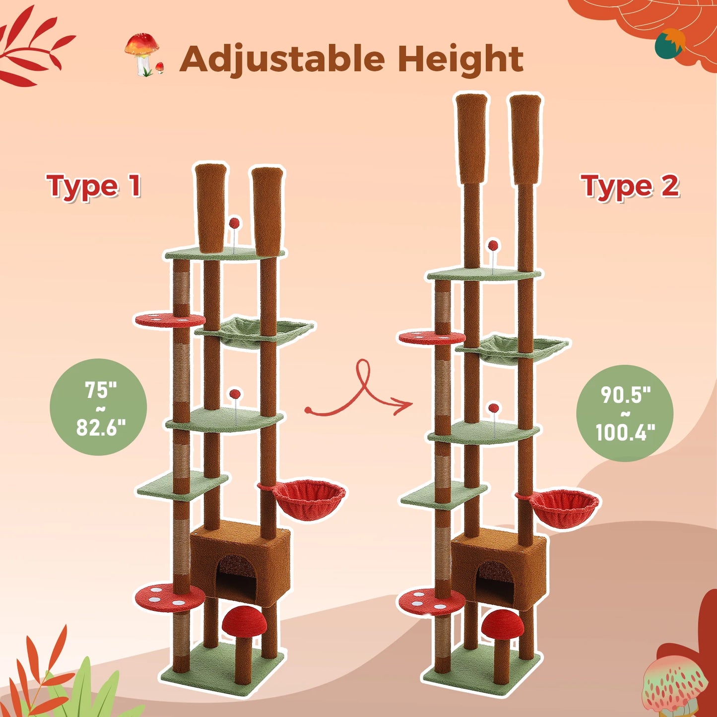 Floor to Ceiling Cat Tree Tower