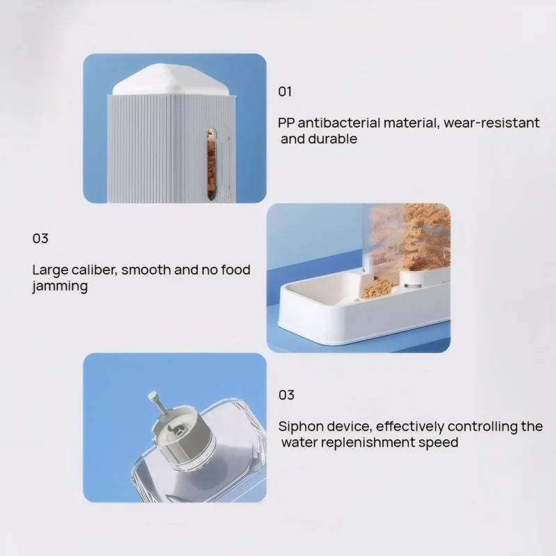 3.5L Large Capacity Automatic Dog Cat Feeder And Water Dispenser