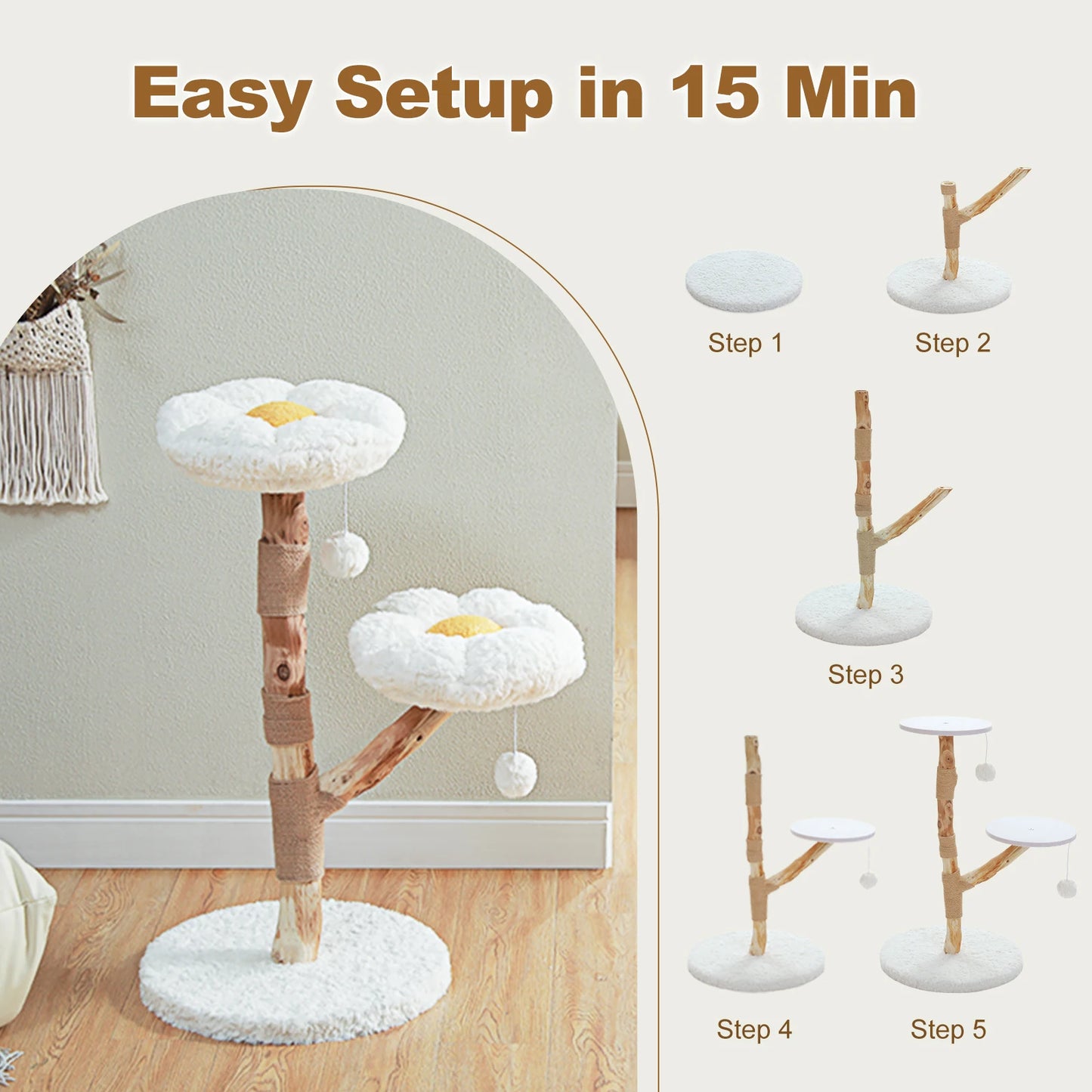Flower Cat Tree for Indoor Cats