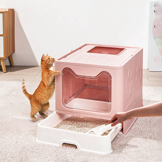 Large Enclosed Cat Litter Box
