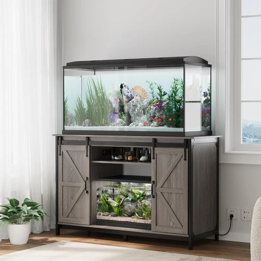 Farmhouse 55-75 Gallon Fish Tank Stand with Power Outlet