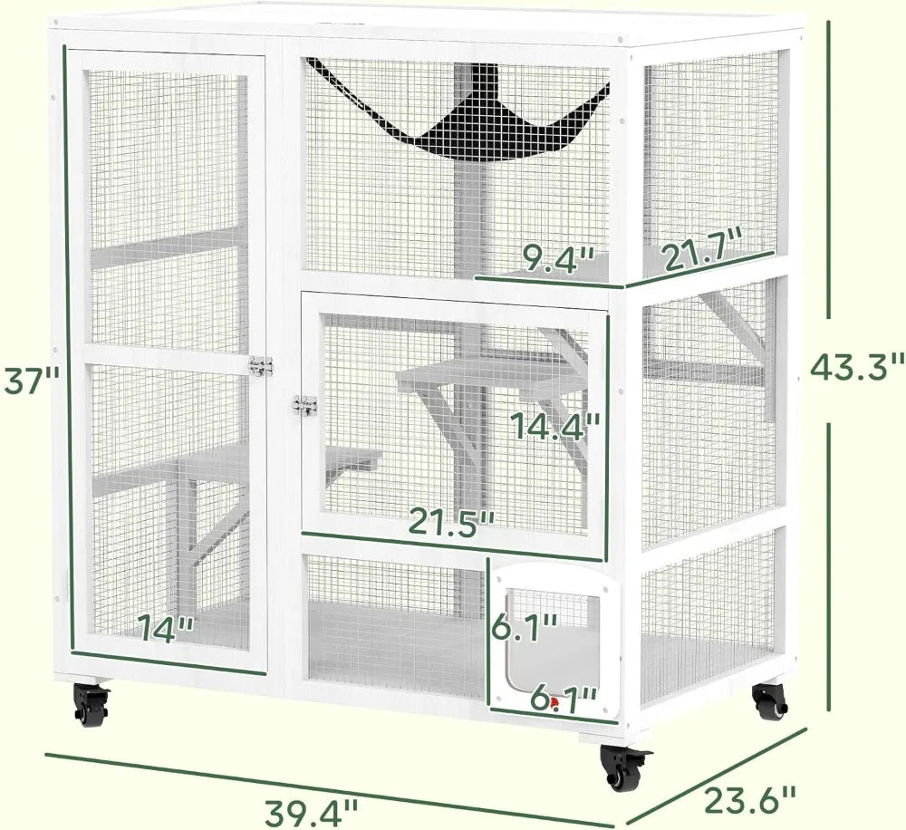 Indoor Wooden Catio, Cat House