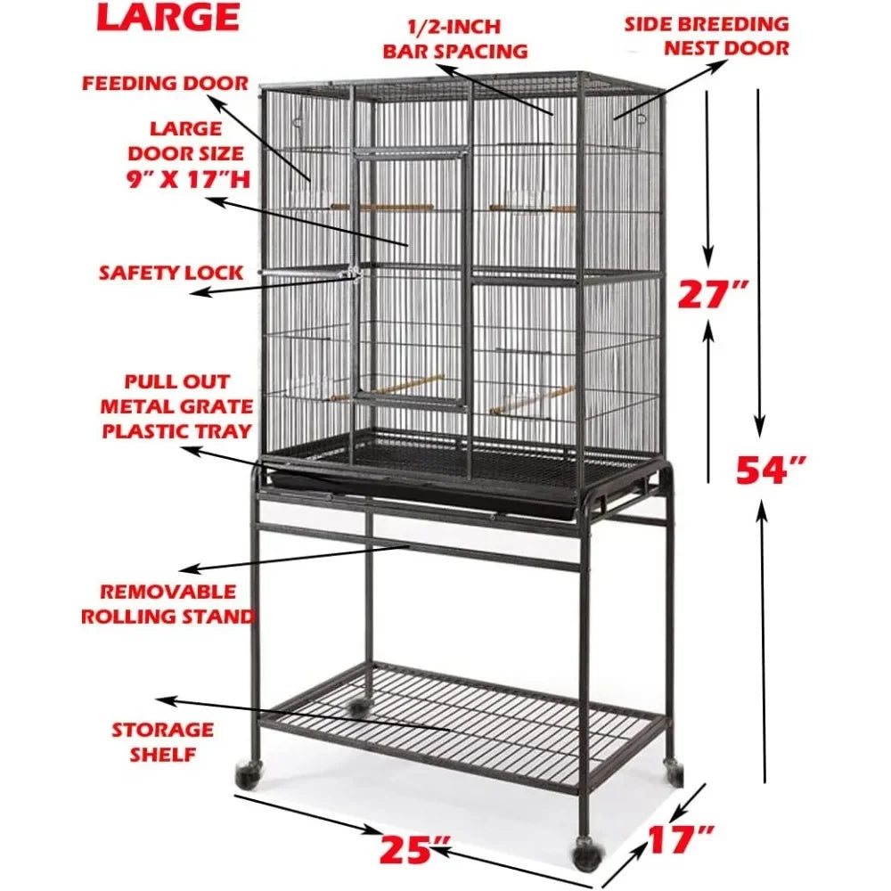 Large Wrought Iron Metal Bird Flight Breeder Cage