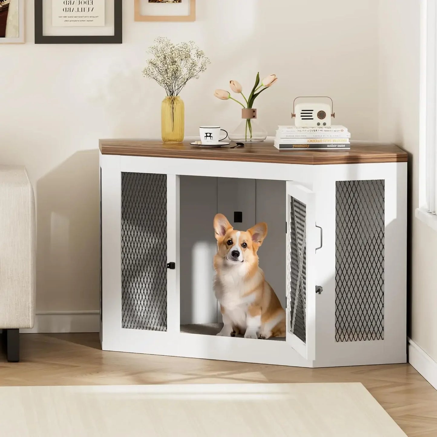 Corner Dog Crate Furniture