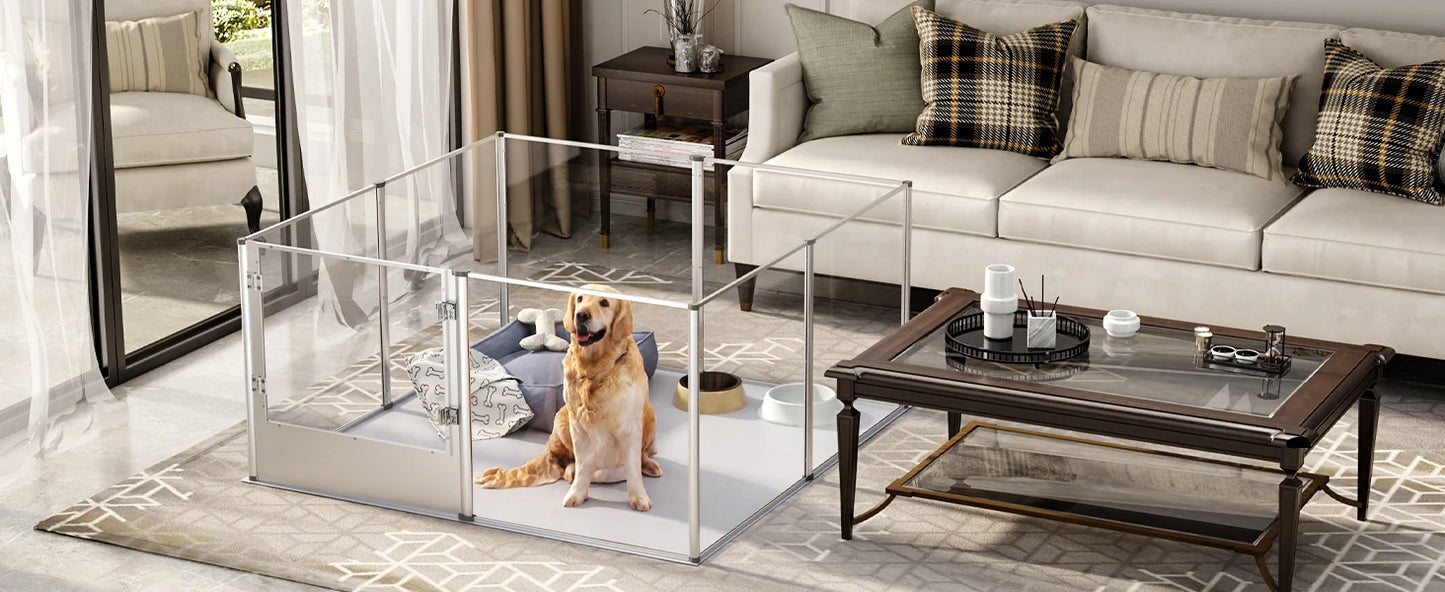 1Pc Large Acrylic Dog Playpen Cage