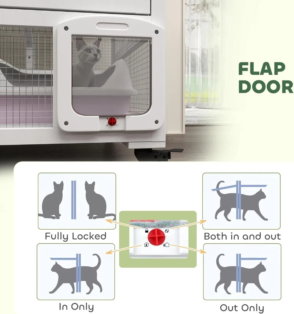 Indoor Wooden Catio, Cat House