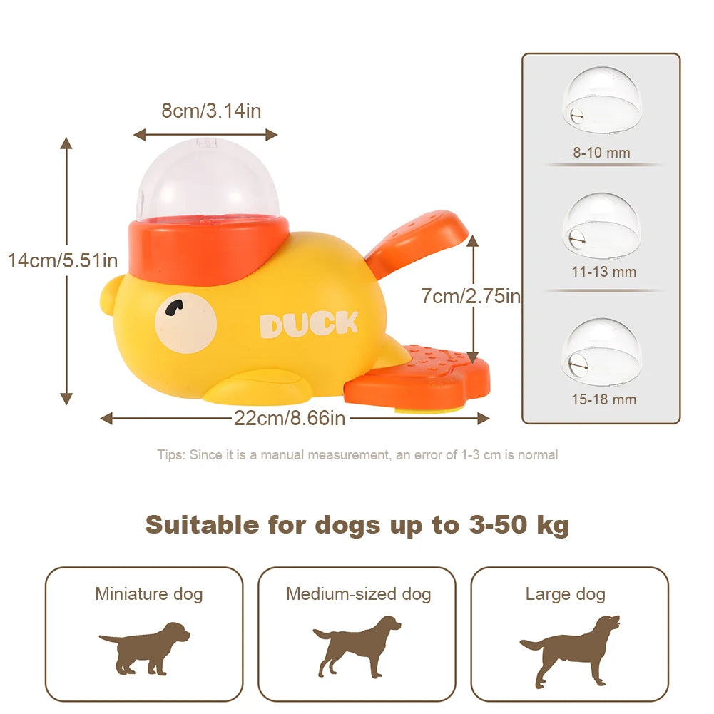 Yellow Duck Shaped Automatic Dog Feeder