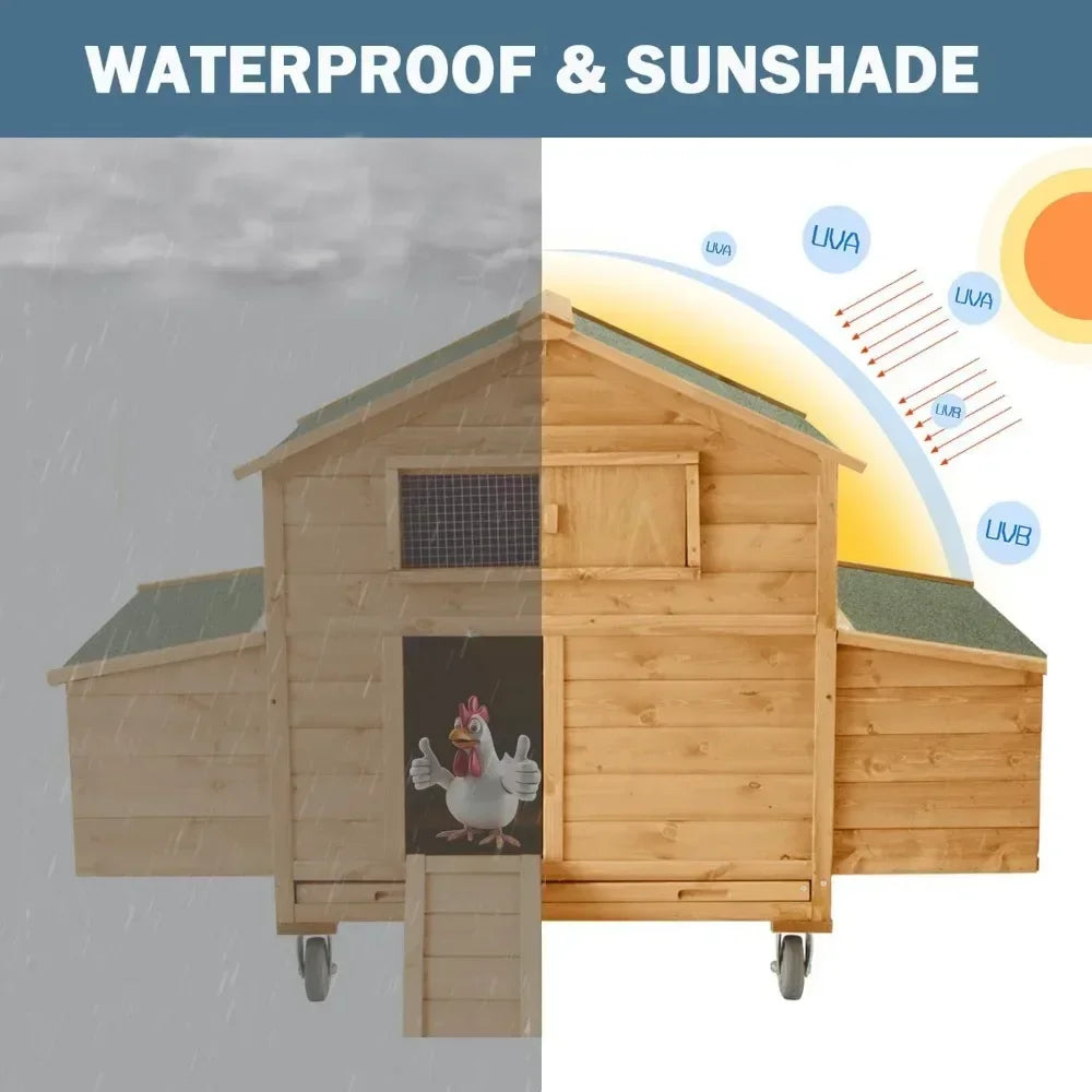 Large Chicken Coop with Wheels