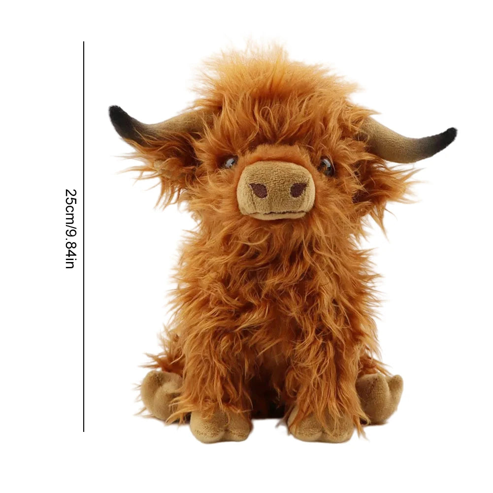 Brown Cute Scottish Highland Cattle Toy