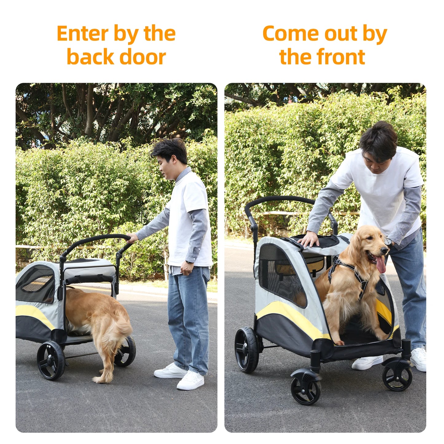 Dog Stroller Ultra-large 4 Wheels
