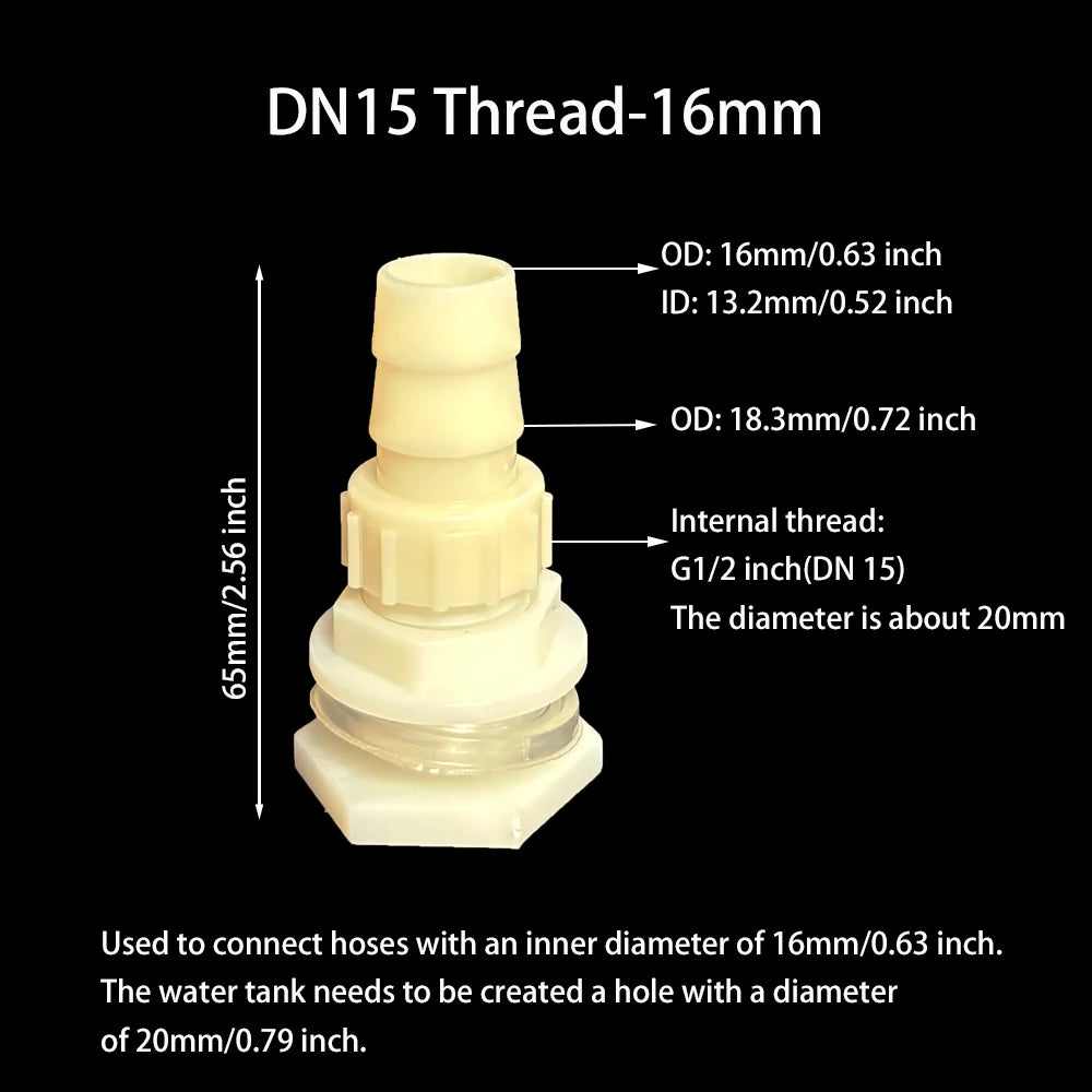 2Pcs Water Tank Hose Connector