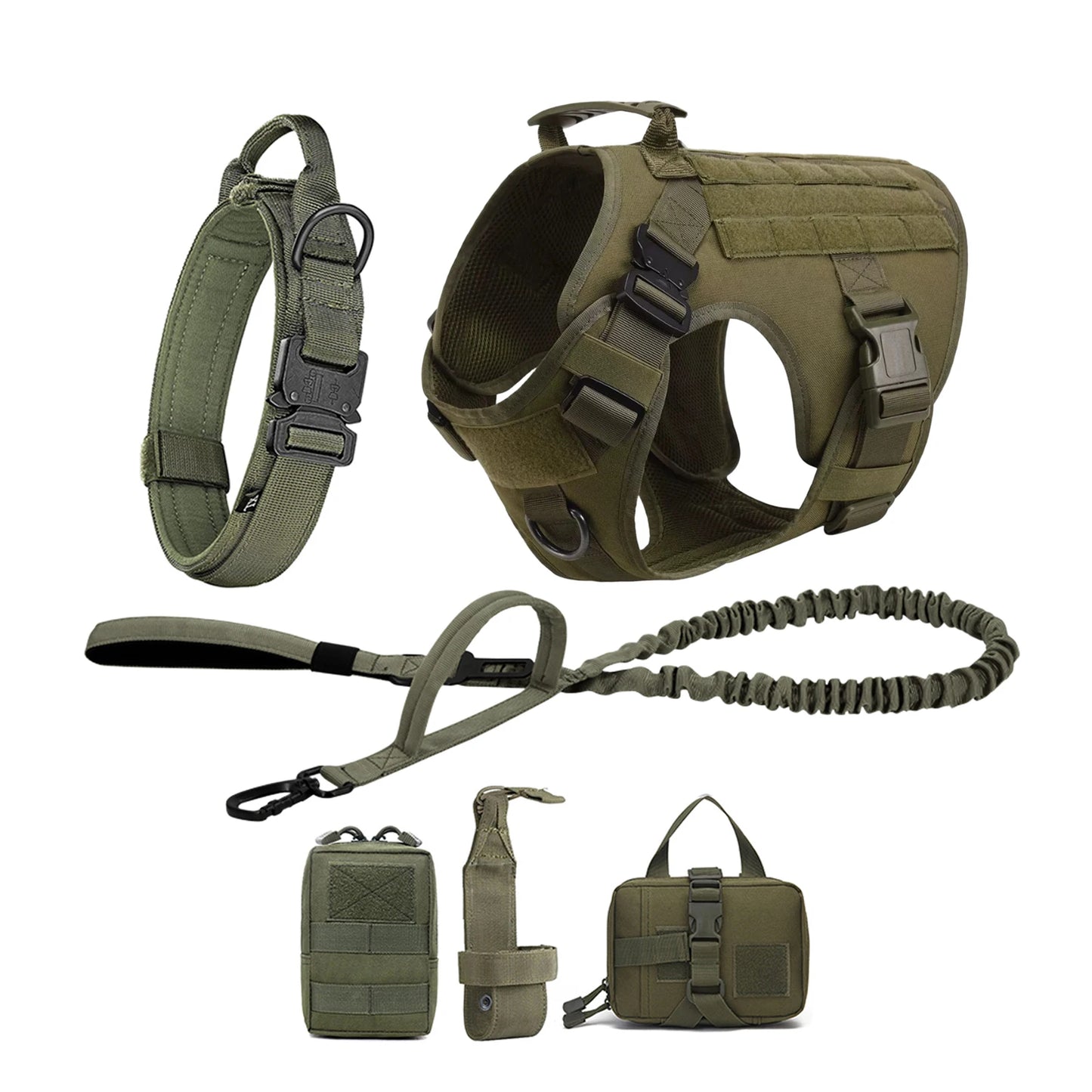 Tactical Dog Harness Collar Leash