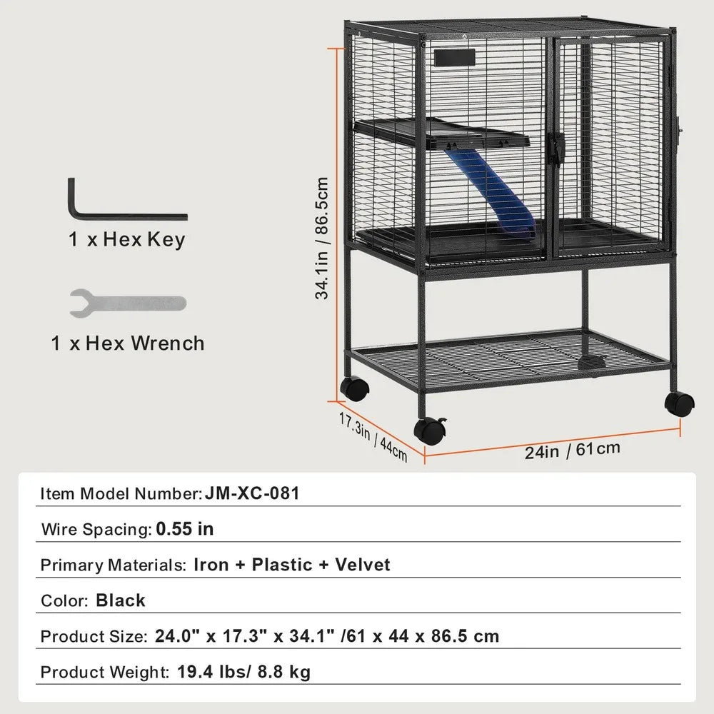 34" Metal Small Animal Cage