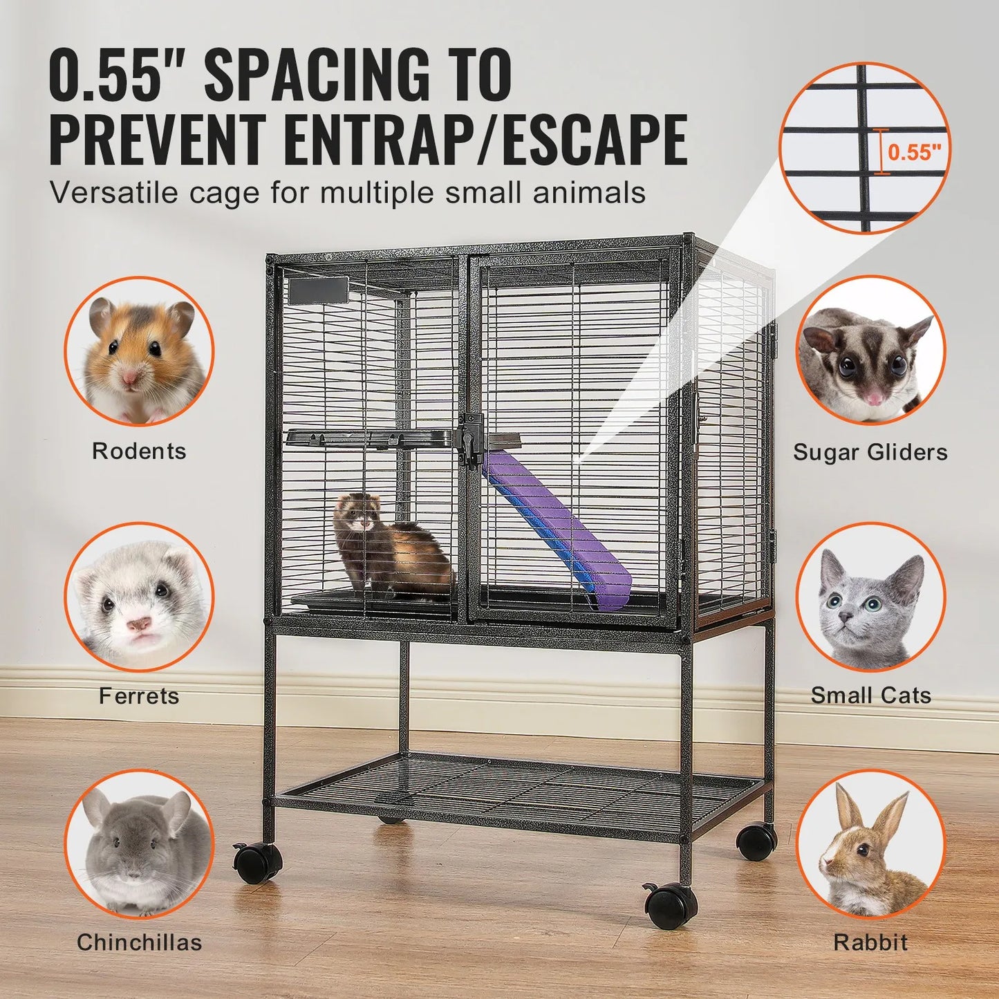 34" Metal Small Animal Cage