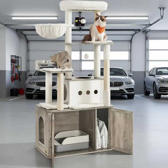 Cat Tower with Litter Box Enclosure
