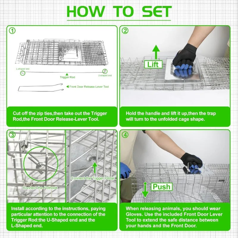 32" Live Animal Cage Trap