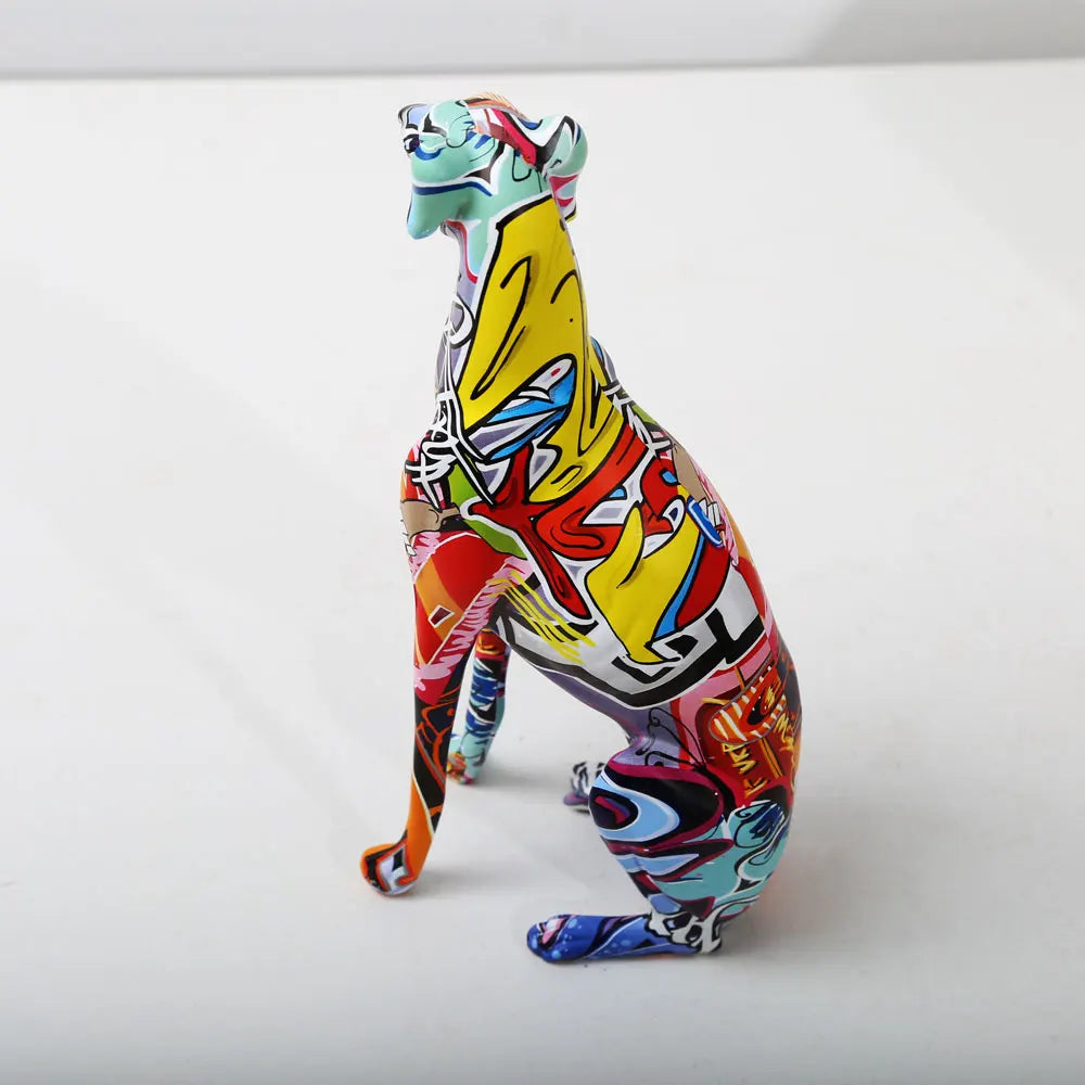 Modern Creative Painted Colorful Greyhound Doberman