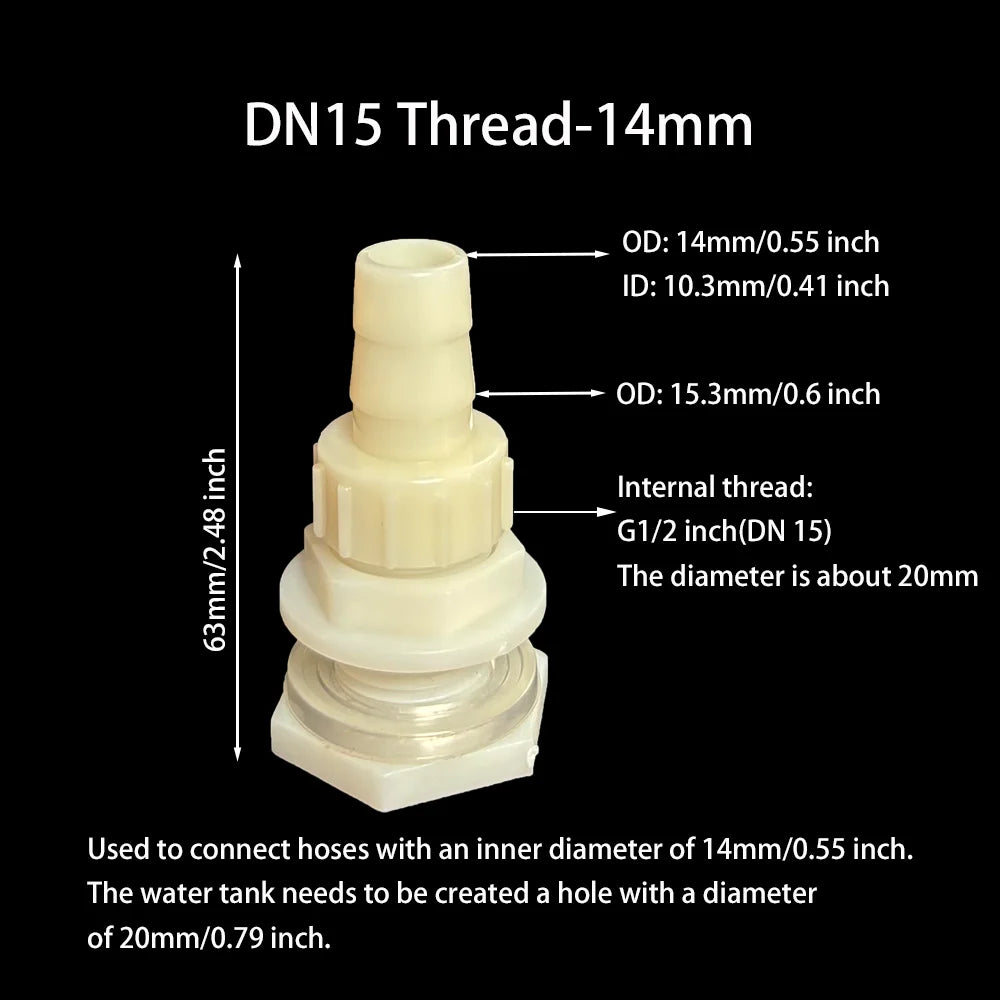 2Pcs Water Tank Hose Connector