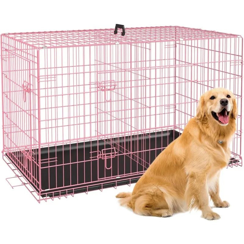 BestPet 48 inch Foldable Metal Dog Crate