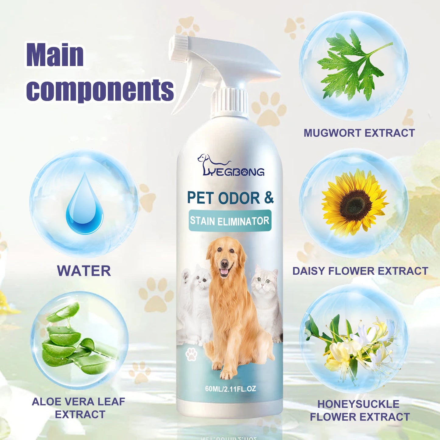 1-4PCS Pet Deodorizing Spray for Dogs and Cats