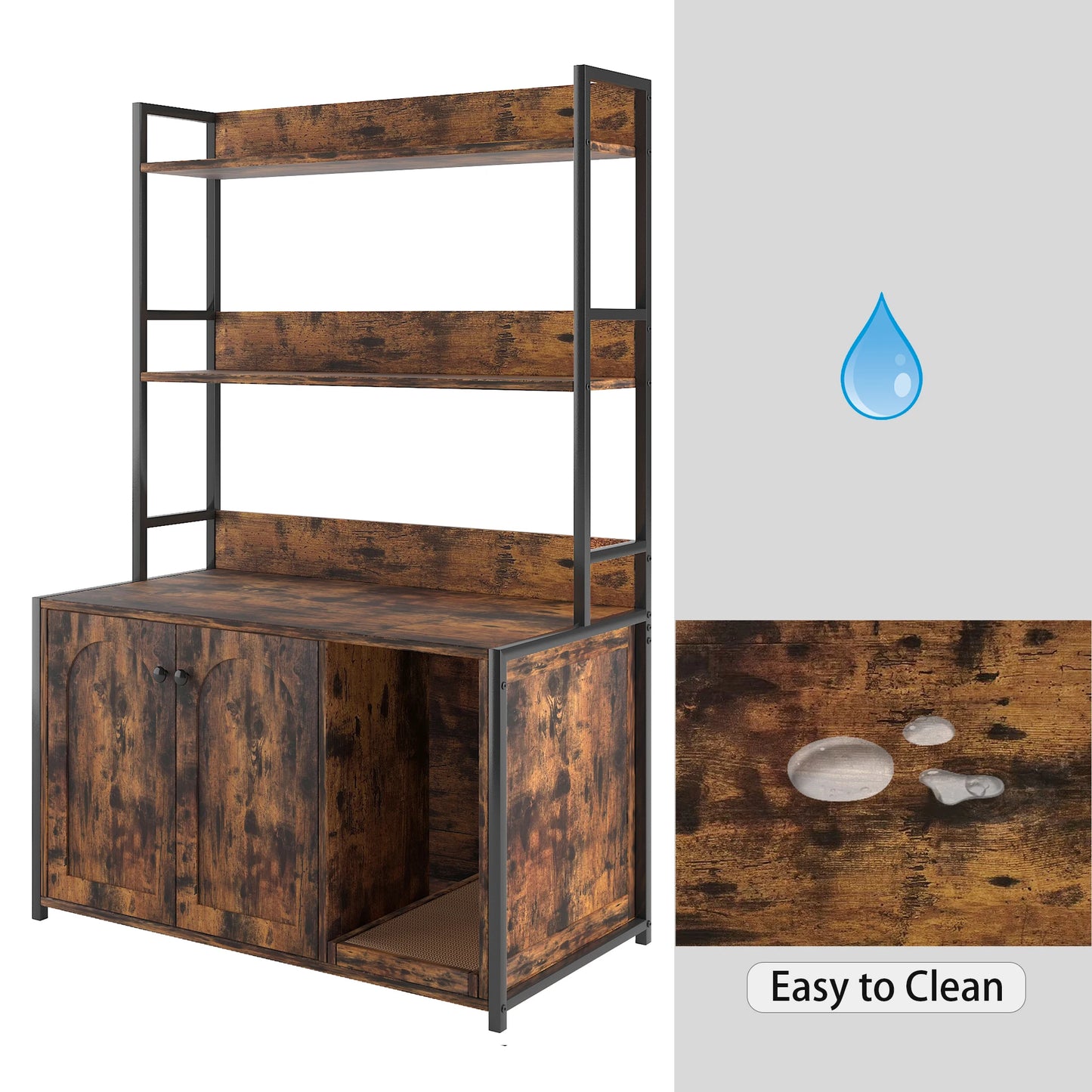 Wooden Hidden Cat Litter Box Enclosure