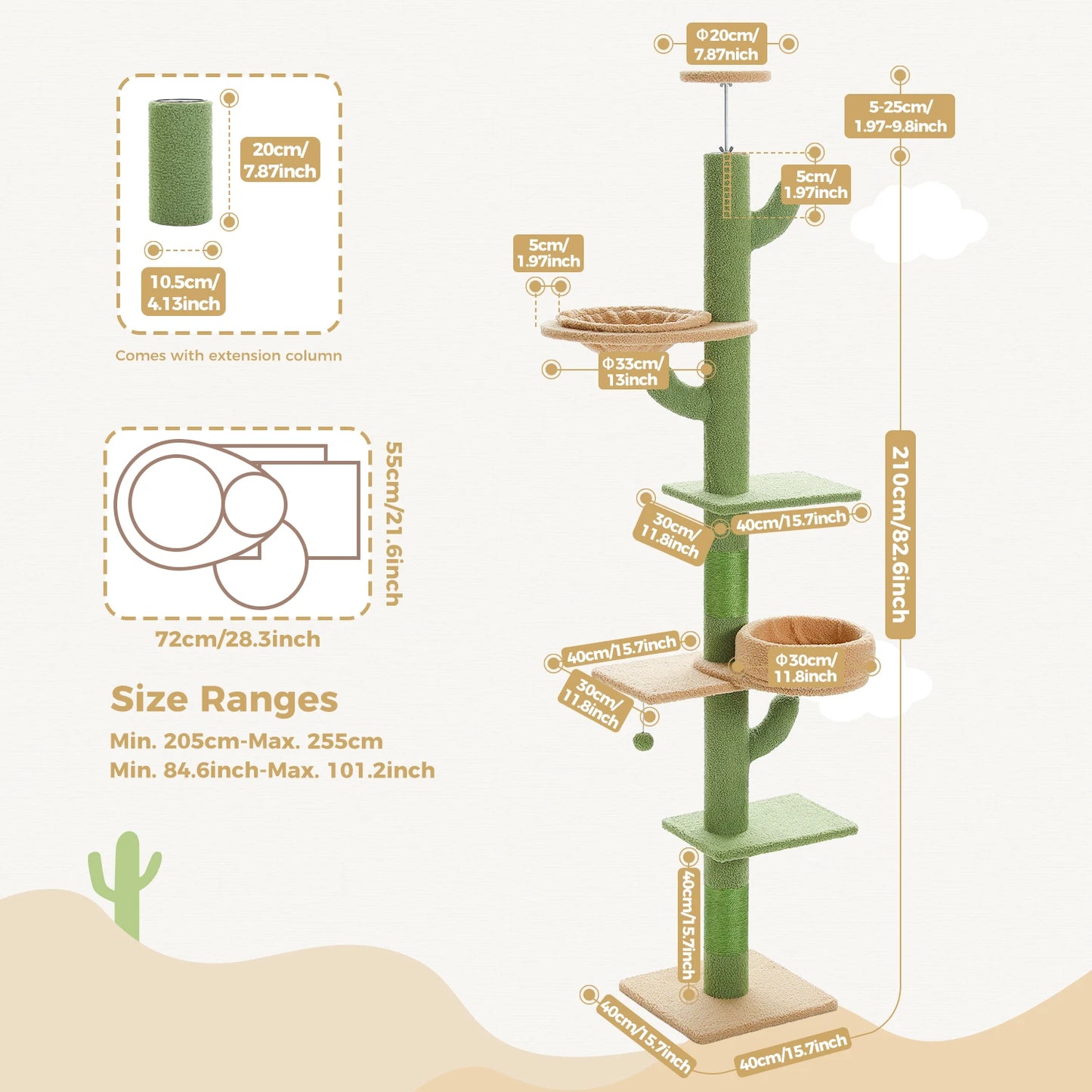 Cactus Cat Tree for Indoor Cats