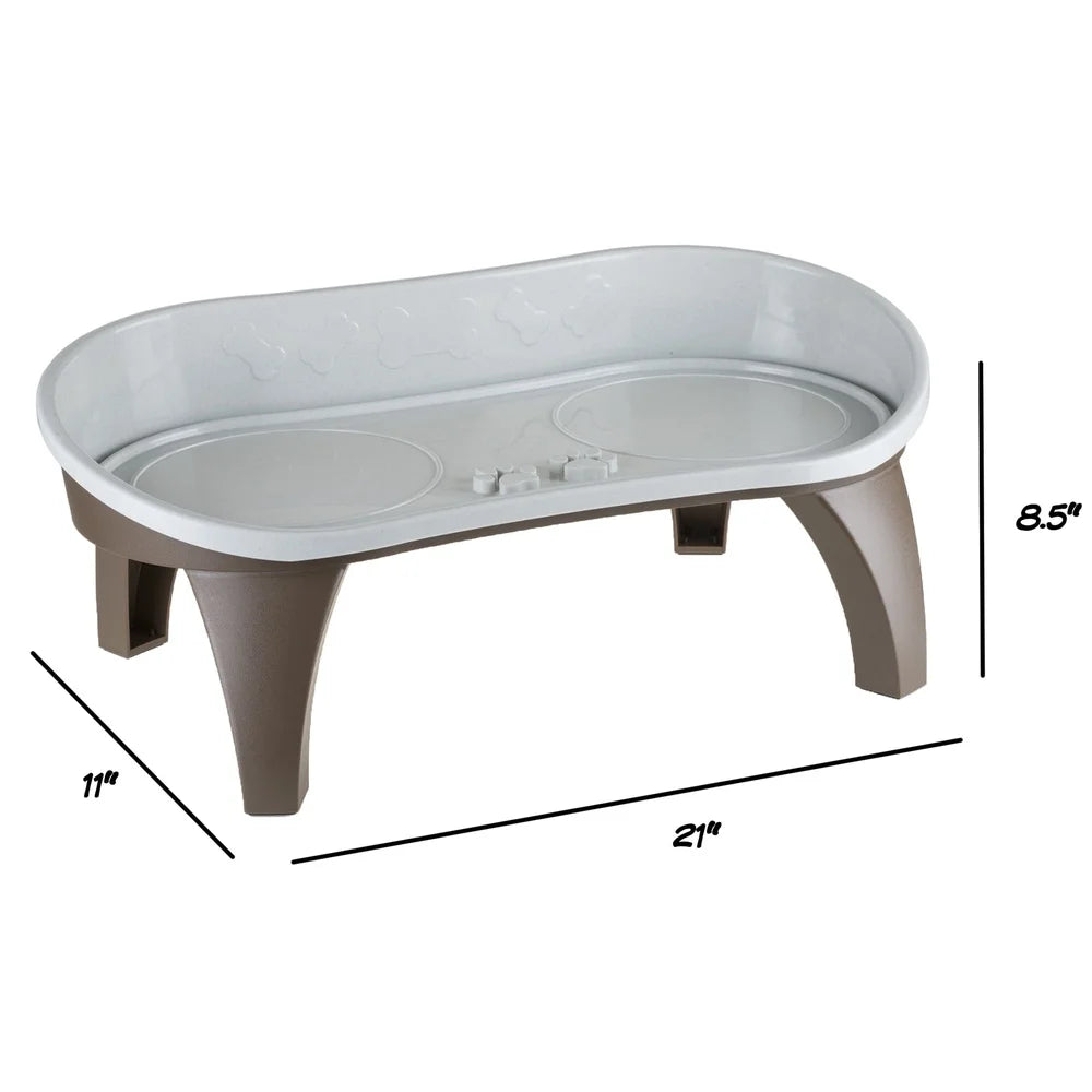 Elevated Dog Bowl Stand with Splash Guard