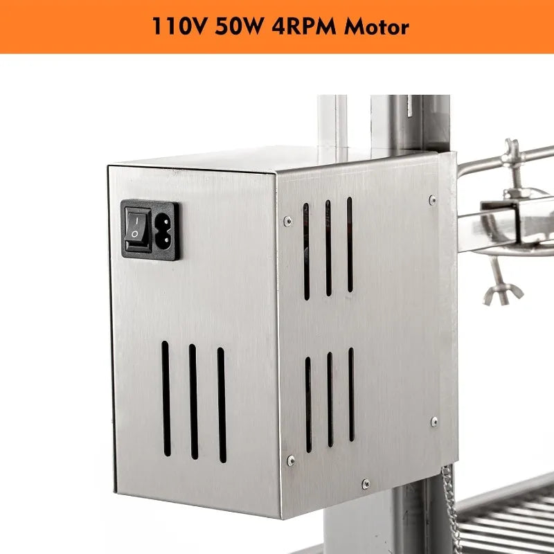 50W Rotisserie Grill with Wind Screen