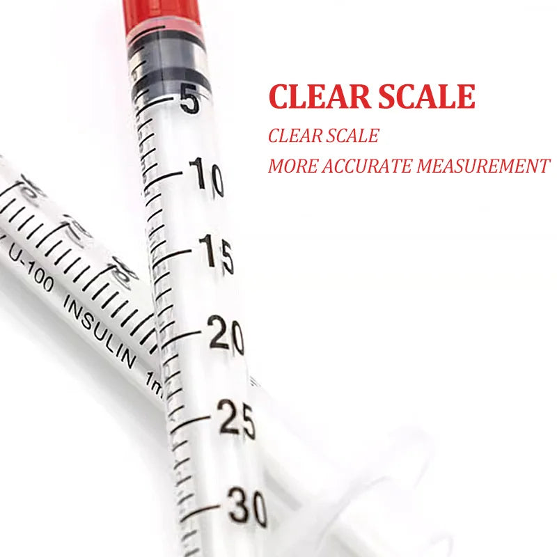 5/10Pcs 0.3/0.5/1ML Disposable Plastic Veterinary Syringe