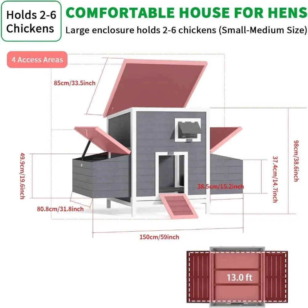 59" Large Chicken Coop