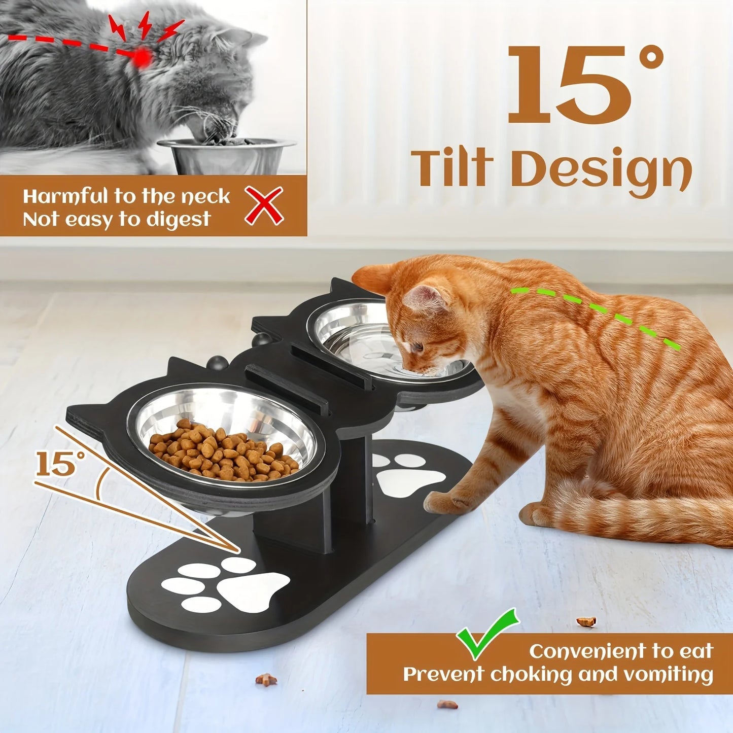 3 Cat Bowls in 1 Feeder Feeding & Watering Supplies