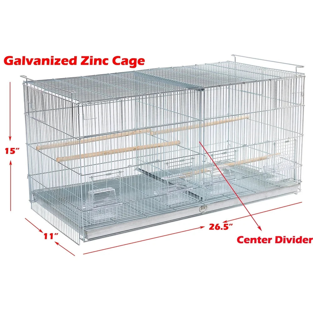 4 Stackable Galvanized Steel Double Breeding Bird Cages