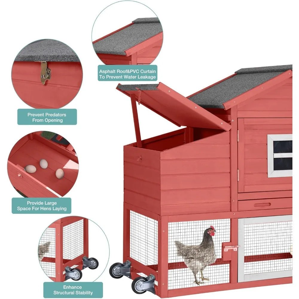 Mobile Chicken Coop with Wheels