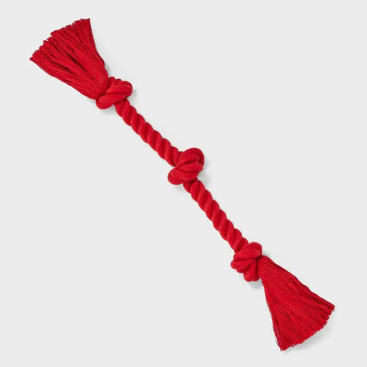 15 Inch Red Rope Dog Toy for Aggressive Chewers