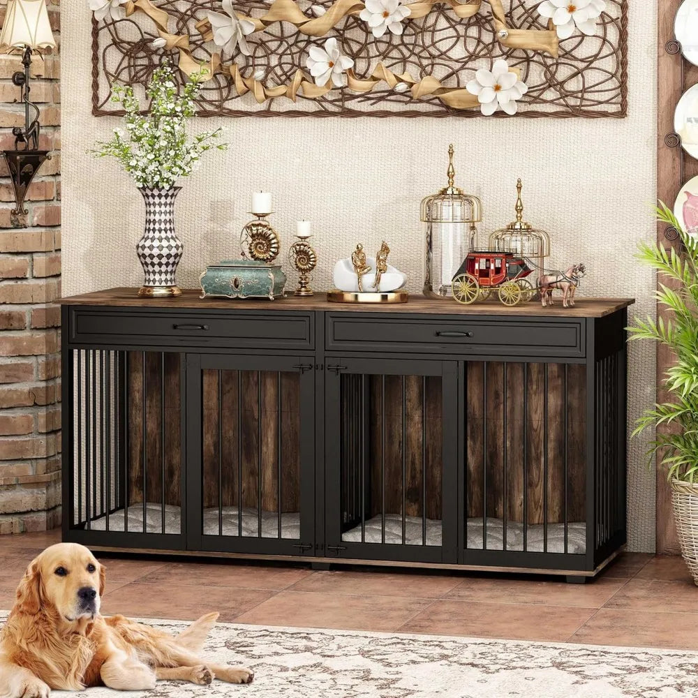 Large Dog Crate Furniture for 2 Dogs