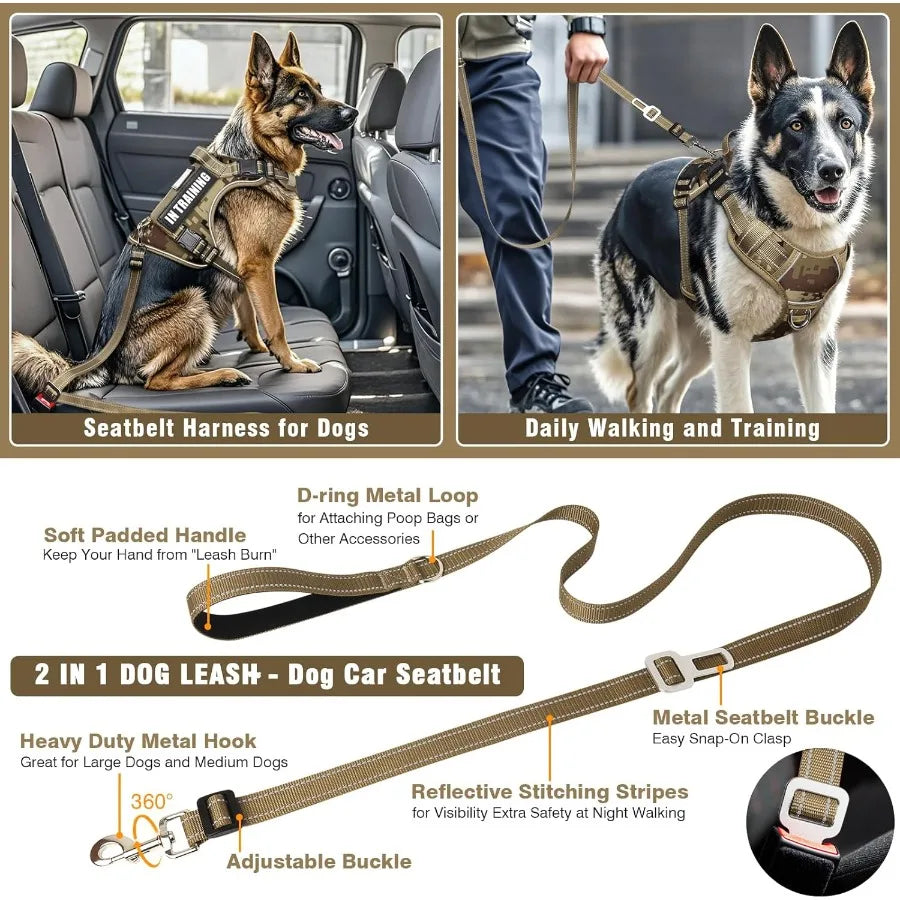 Tactical Dog Harness and Leash Set