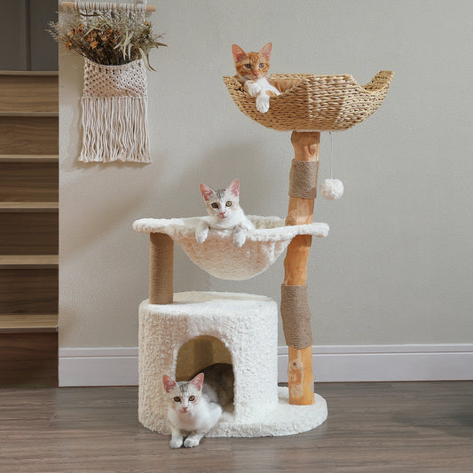 Modern Cat Tree, Luxury Cat House Bed for Indoor