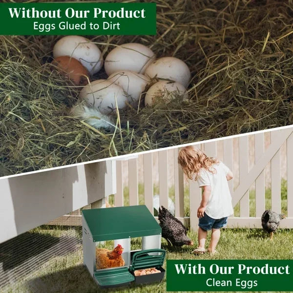 2 Compartment Roll Out Chicken Nesting Box with Plastic Basket