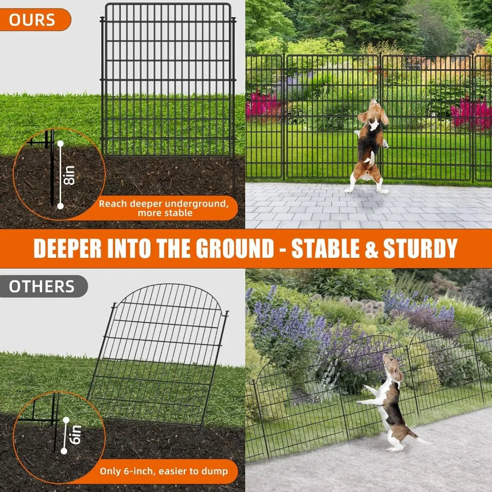 15 Panels No Dig Fence with Gate