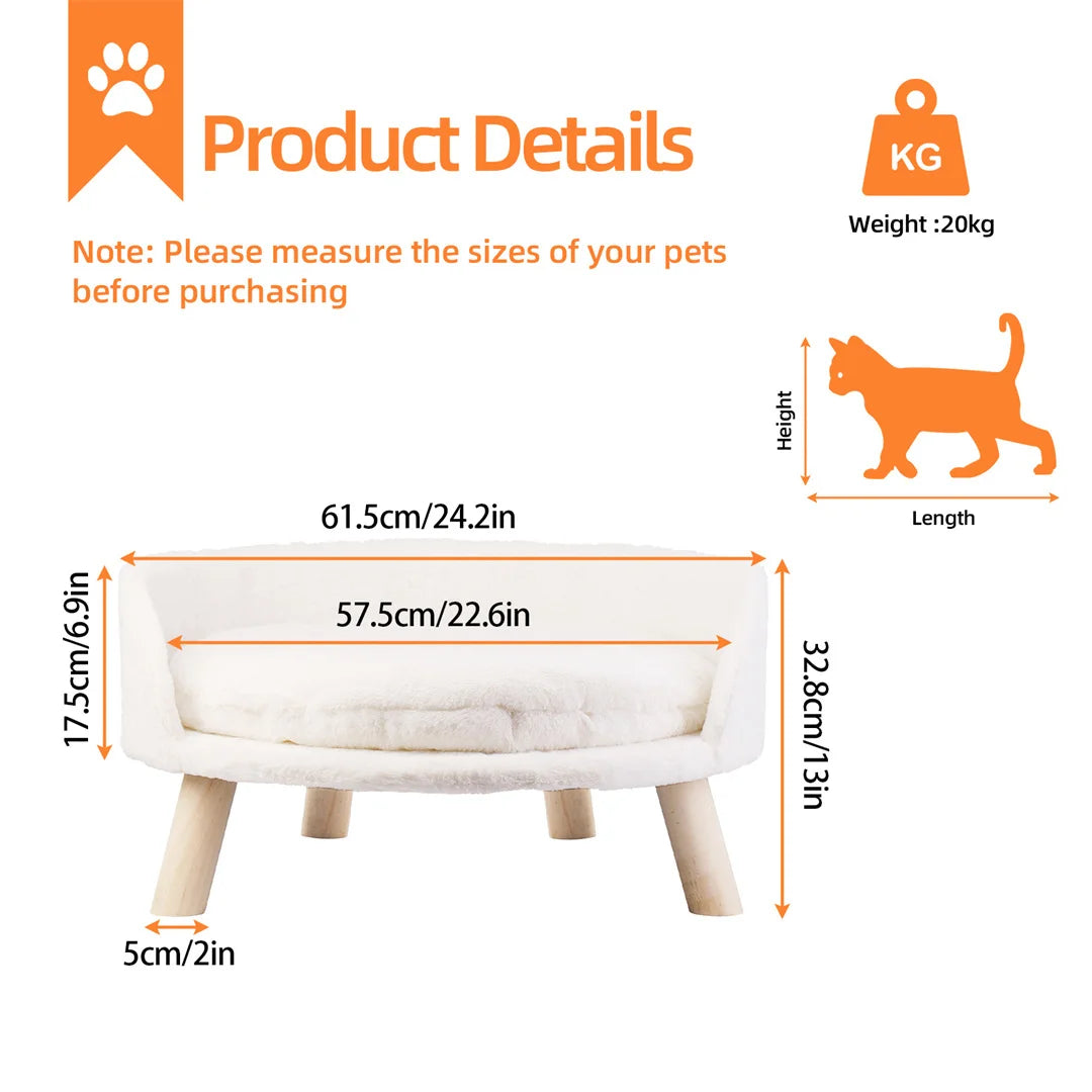 Luxury Cat Bed Soft Warm Plush Fabric
