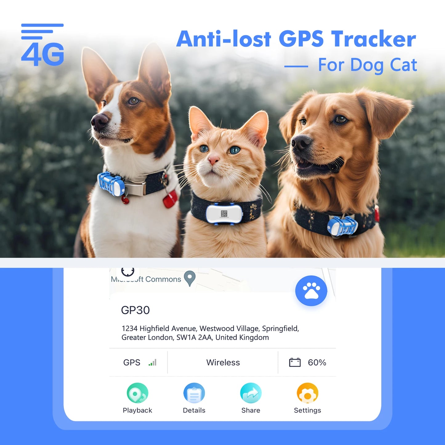 4G Mini GPS Tracker for Dog Cat