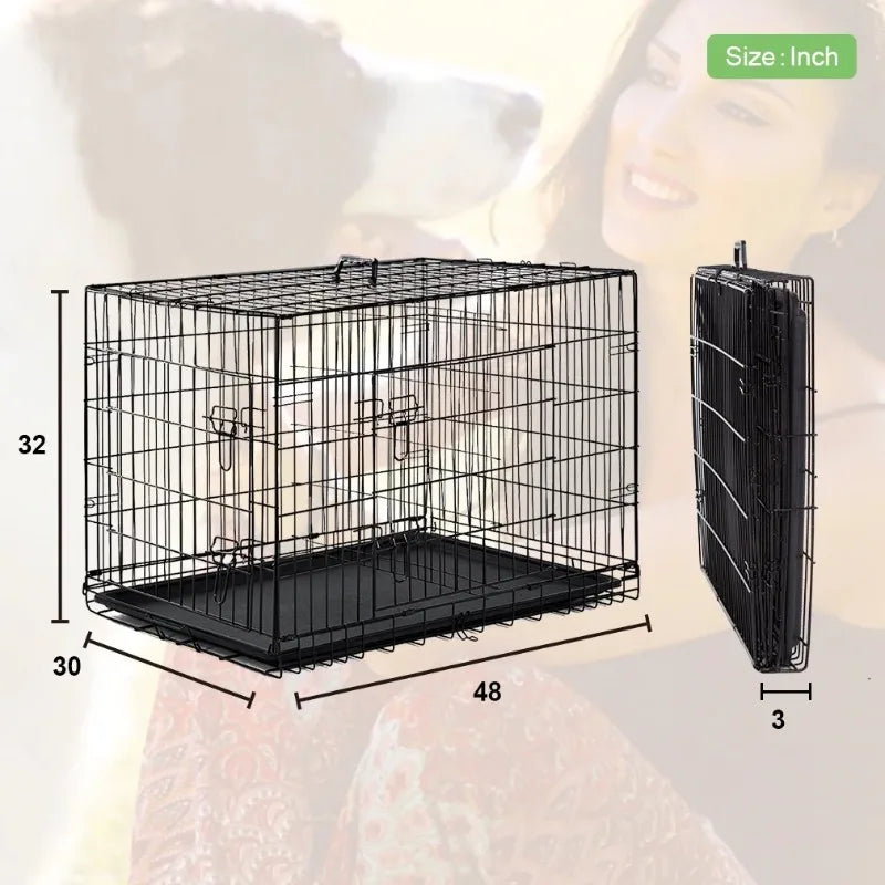 BestPet 48 inch Foldable Metal Dog Crate