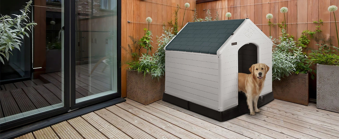 Durable Waterproof Plastic Dog House for Small to Large Sized Dogs